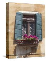 Window and Shutters, Venice, Veneto, Italy, Europe-Amanda Hall-Stretched Canvas