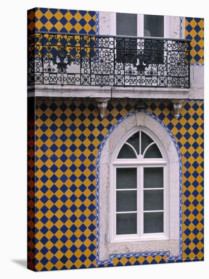 Window, Bairro Alto, Lisbon, Portugal-Walter Bibikow-Stretched Canvas