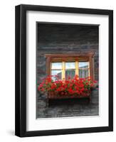 Window Box with Flowers, Zermatt, Switzerland-Lisa S^ Engelbrecht-Framed Premium Photographic Print