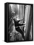 Window Cleaners Cleaning Windows on a Madison Avenue Office Building-Walter Sanders-Framed Stretched Canvas