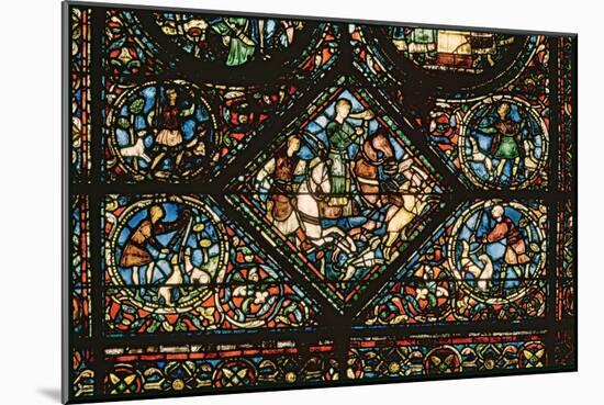 Window depicting St. Eustace Chasing a Deer-null-Mounted Giclee Print