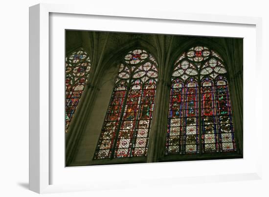 Window Depicting the North Side of the Choir with the Clerestory "Band" Stained Glass Windows-null-Framed Giclee Print