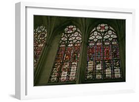 Window Depicting the North Side of the Choir with the Clerestory "Band" Stained Glass Windows-null-Framed Giclee Print