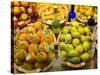 Window Display of Traditional Marzipan Fruits and Grappa, Taormina, Sicily, Italy, Europe-Martin Child-Stretched Canvas