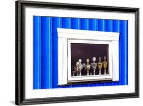 Window Display with Football Cups in a House of the Village Ilulissat, Greenland-Françoise Gaujour-Framed Photographic Print