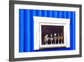 Window Display with Football Cups in a House of the Village Ilulissat, Greenland-Françoise Gaujour-Framed Photographic Print