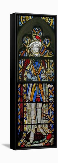 Window Ew Depicting St Alban - with "Jewels" of Inset Glass-null-Framed Stretched Canvas