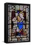 Window Ew Depicting St Anne, Joachim, the Virgin Mary and the Christ Child-null-Framed Stretched Canvas