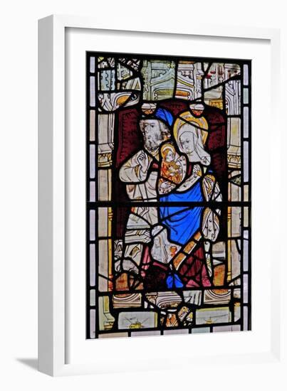 Window Ew Depicting St Anne, Joachim, the Virgin Mary and the Christ Child-null-Framed Giclee Print