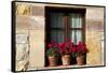 Window Flower Pots in Village of Santillana Del Mar, Cantabria, Spain-David R^ Frazier-Framed Stretched Canvas