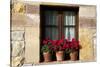 Window Flower Pots in Village of Santillana Del Mar, Cantabria, Spain-David R^ Frazier-Stretched Canvas