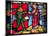 Window from Troyes Cathedral showing the Temptation of Christ in the Desert, c.1225-null-Mounted Giclee Print