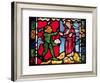 Window from Troyes Cathedral showing the Temptation of Christ in the Desert, c.1225-null-Framed Giclee Print