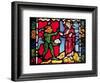 Window from Troyes Cathedral showing the Temptation of Christ in the Desert, c.1225-null-Framed Giclee Print