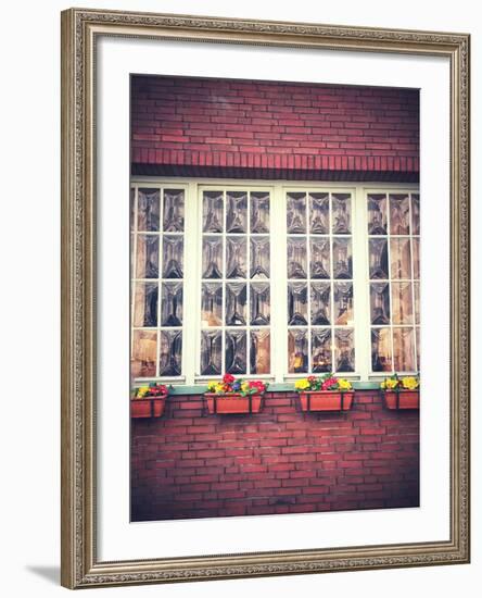 Window Front with Window Boxes of the Hotel 'Alt NŸrnberg' in Hamburg-Frina-Framed Photographic Print