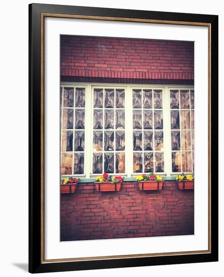 Window Front with Window Boxes of the Hotel 'Alt NŸrnberg' in Hamburg-Frina-Framed Photographic Print