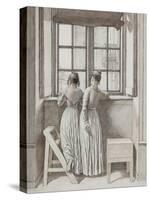 Window in the Artist's Studio, 1852-Christoffer-wilhelm Eckersberg-Stretched Canvas