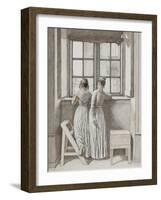 Window in the Artist's Studio, 1852-Christoffer-wilhelm Eckersberg-Framed Giclee Print