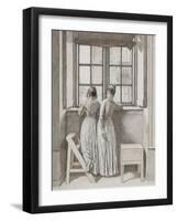 Window in the Artist's Studio, 1852-Christoffer-wilhelm Eckersberg-Framed Giclee Print