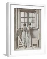 Window in the Artist's Studio, 1852-Christoffer-wilhelm Eckersberg-Framed Giclee Print