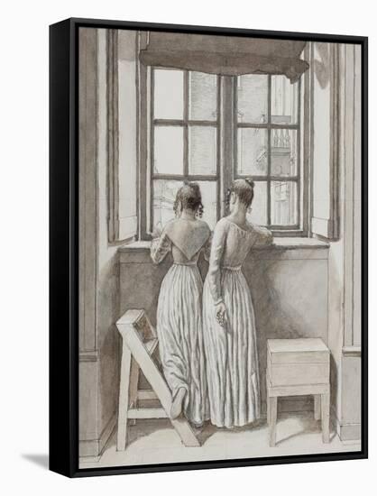 Window in the Artist's Studio, 1852-Christoffer-wilhelm Eckersberg-Framed Stretched Canvas