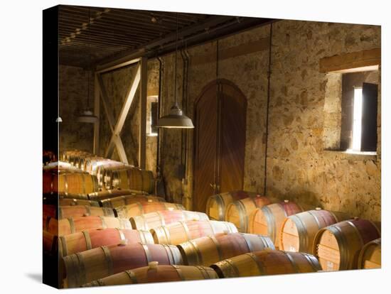 Window Light Streams Into Barrel Room at Hess Collection Winery, Napa Valley, California, USA-Janis Miglavs-Stretched Canvas