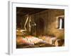 Window Light Streams Into Barrel Room at Hess Collection Winery, Napa Valley, California, USA-Janis Miglavs-Framed Photographic Print