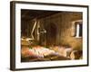 Window Light Streams Into Barrel Room at Hess Collection Winery, Napa Valley, California, USA-Janis Miglavs-Framed Photographic Print