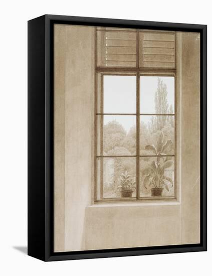 Window Looking over the Park, 1810-1811-Caspar David Friedrich-Framed Stretched Canvas