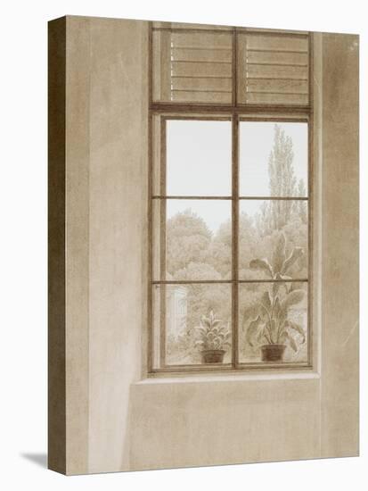 Window Looking over the Park, 1810-1811-Caspar David Friedrich-Stretched Canvas