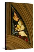 Window N1 Depicting a Musician Angel with Bagpipes-null-Stretched Canvas