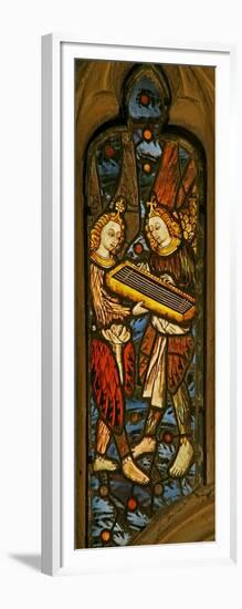 Window N1 Depicting Musician Angels with a Clavichord-null-Framed Giclee Print