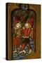 Window N1 Depicting Musician Angels with Pipes-null-Stretched Canvas
