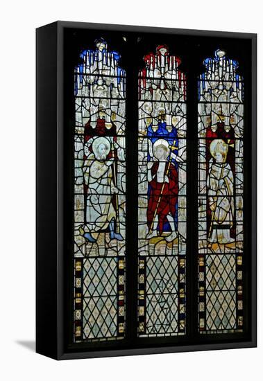 Window N5 Depicting the Doubting St Thomas: with the Resurrected Christ, and St Thomas Becket?-null-Framed Stretched Canvas