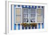 Window of a Traditional Striped Painted House in the Little Seaside Village of Costa Nova, Portugal-Mauricio Abreu-Framed Photographic Print