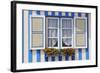 Window of a Traditional Striped Painted House in the Little Seaside Village of Costa Nova, Portugal-Mauricio Abreu-Framed Photographic Print