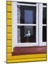 Window of Beach Hut, Aeroskobing, Island of Aero, Denmark, Scandinavia, Europe-Robert Harding-Mounted Photographic Print