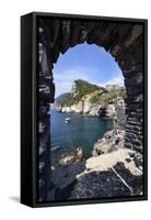 Window Overlooking Byrons Grotto from the Church of St. Peter in Porto Venere-Mark Sunderland-Framed Stretched Canvas