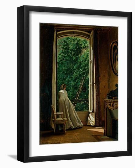 Window overlooking the Apple Orchard-Vito D'ancona-Framed Art Print