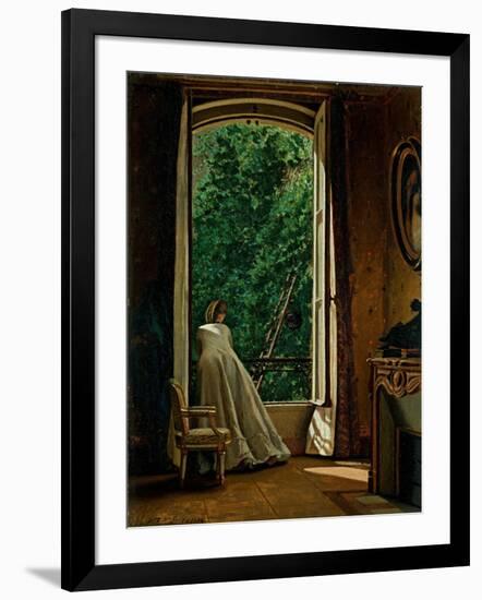 Window overlooking the Apple Orchard-Vito D'ancona-Framed Art Print