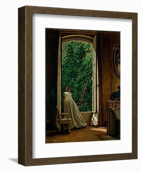 Window overlooking the Apple Orchard-Vito D'ancona-Framed Art Print