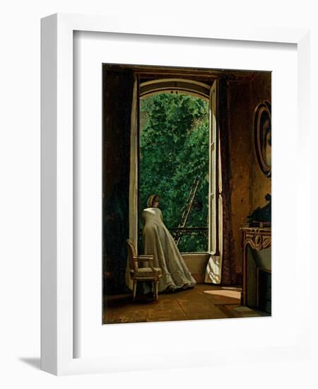 Window overlooking the Apple Orchard-Vito D'ancona-Framed Art Print