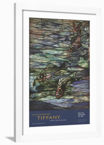 Window Panel with Swimming Fish-Louis Comfort Tiffany-Framed Art Print