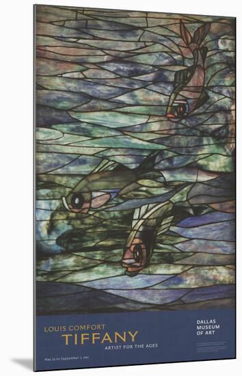 Window Panel with Swimming Fish-Louis Comfort Tiffany-Mounted Art Print