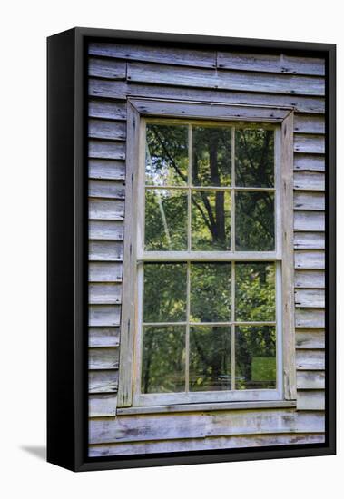 Window reflection, Mingus Mill in Great Smoky Mountains, Cherokee, North Carolina-Anna Miller-Framed Stretched Canvas