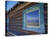 Window Reflection of the Mountains at Grand Teton National Park, Wyoming, USA-Diane Johnson-Stretched Canvas