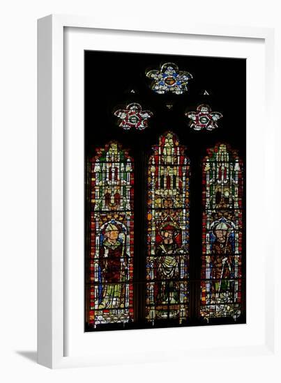 Window S3 Depicting St Brice, St Ambrose and St Wulstan-null-Framed Giclee Print