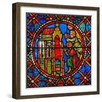 Window S4 Depicting St Agatha's Tomb with Pilgrims from Far and Wide-null-Framed Giclee Print