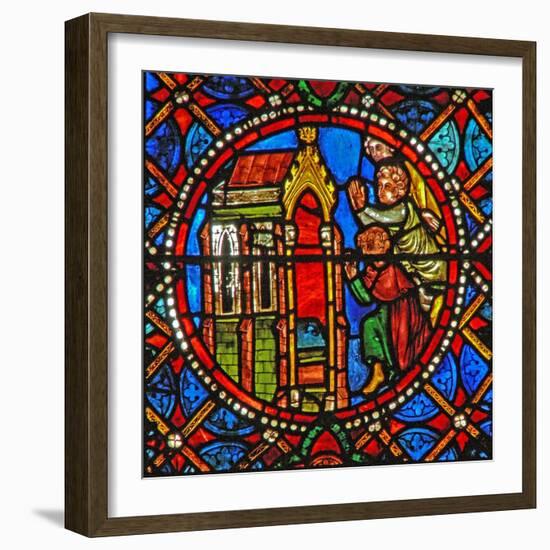 Window S4 Depicting St Agatha's Tomb with Pilgrims from Far and Wide-null-Framed Giclee Print