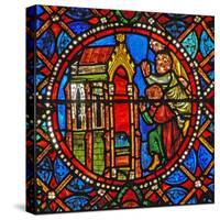 Window S4 Depicting St Agatha's Tomb with Pilgrims from Far and Wide-null-Stretched Canvas